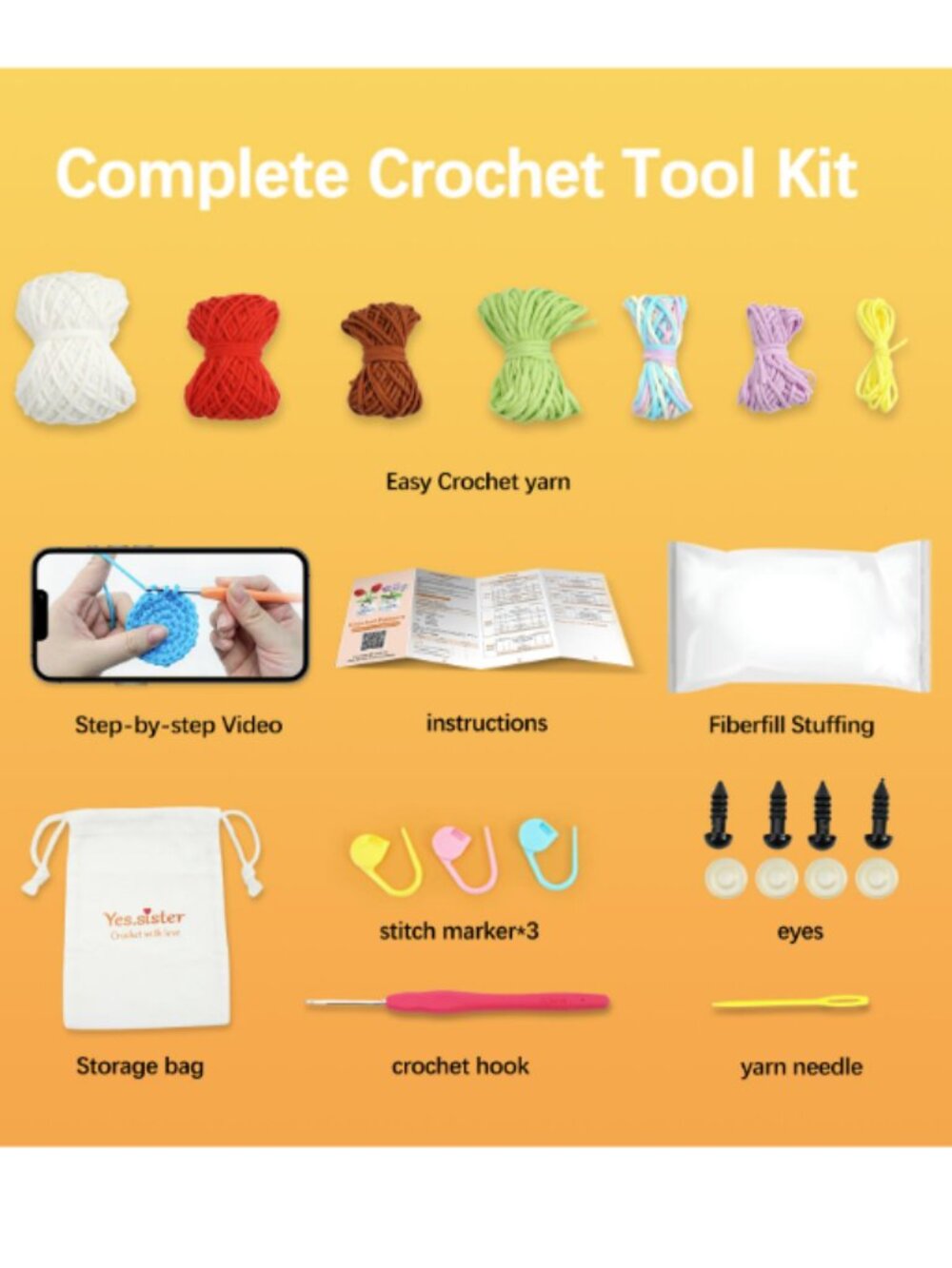 Emotional Support Amigurumi Strawberry Flowers Crochet Kit DIY 5-inch Mini Craft - Picture 5 of 12